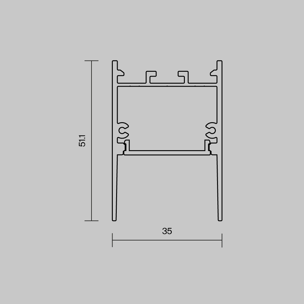Алюминиевый профиль накладной-подвесной 35x51 Maytoni Led Strip ALM-3551-B-2M 633011