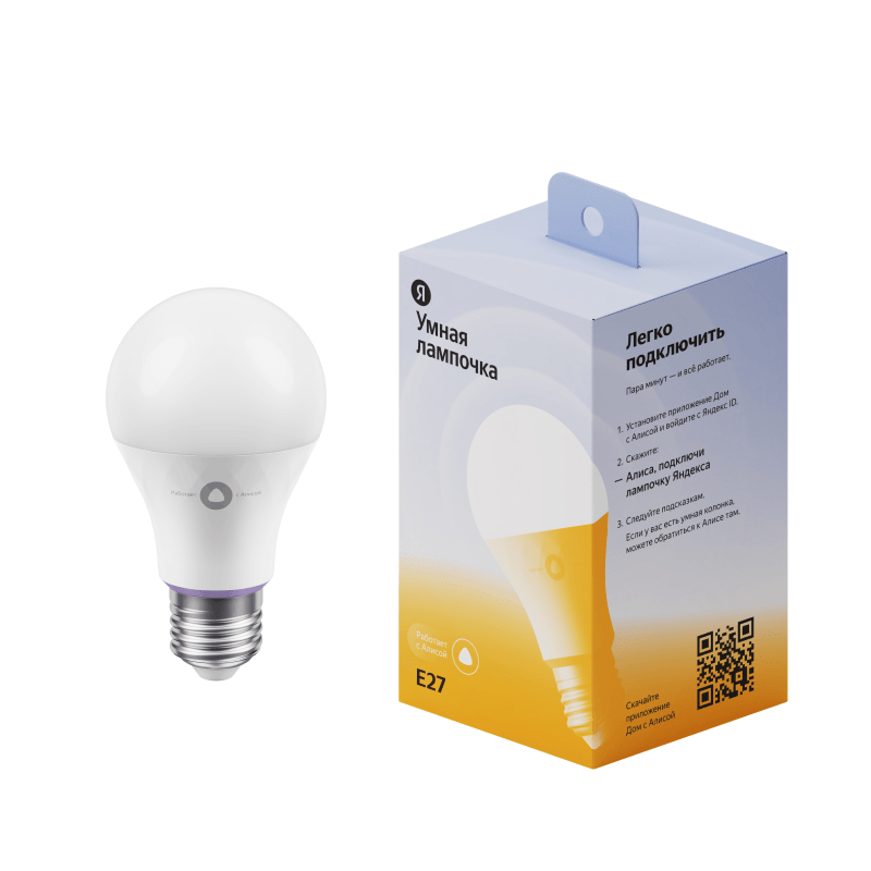 Умная светодиодная лампа Yandex E27 8W 2700/6500K YNDX-00501