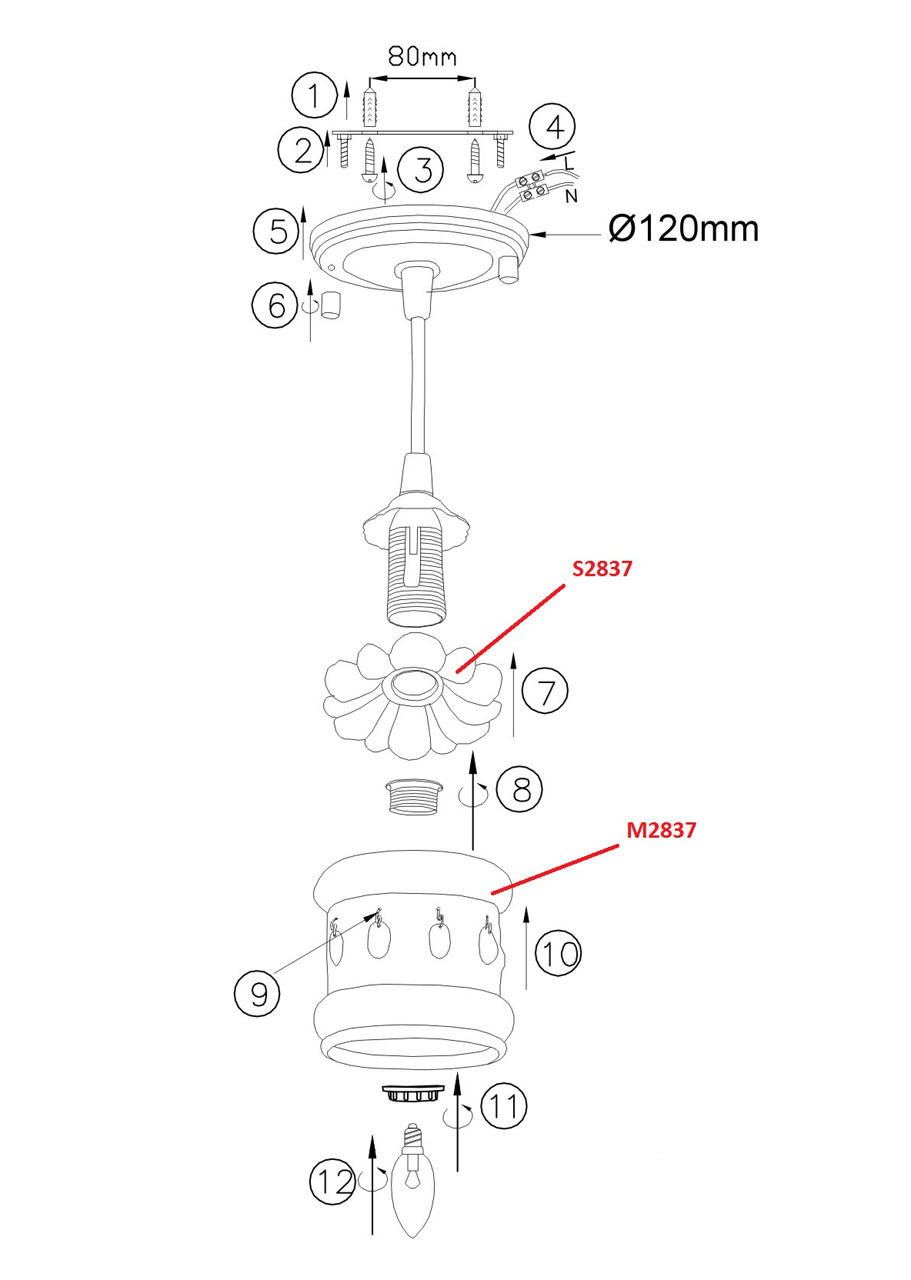 Подвесной светильник Odeon Light Zafran 2837/1