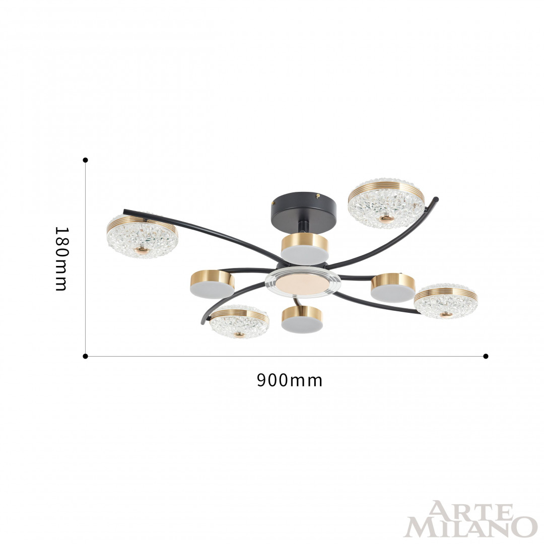 Потолочная люстра Arte Milano Ferrara 279169/4+4 BK/GD