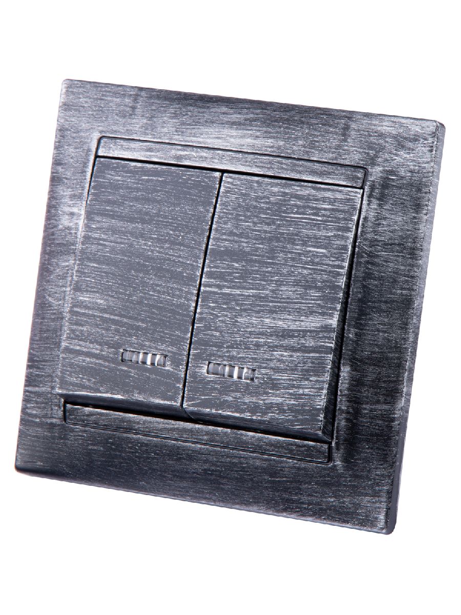 Выключатель двухклавишный с подсветкой Лама TDM Electric SQ1815-0647