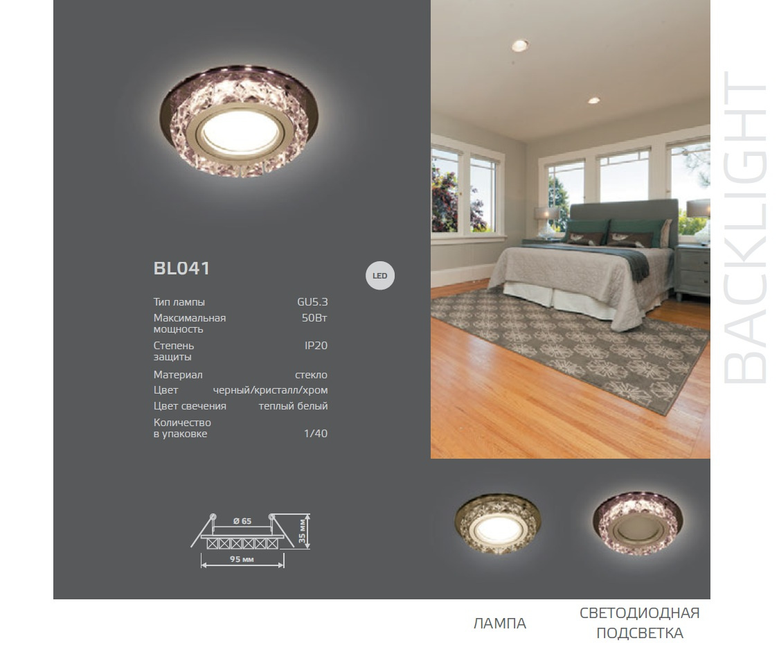 Встраиваемый светильник Gauss Backlight BL041