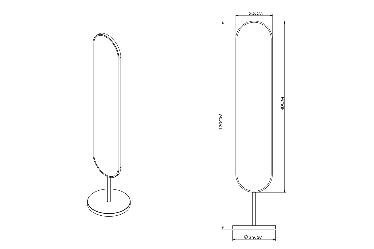 Зеркало напольное Garda Decor 19-OA-9889