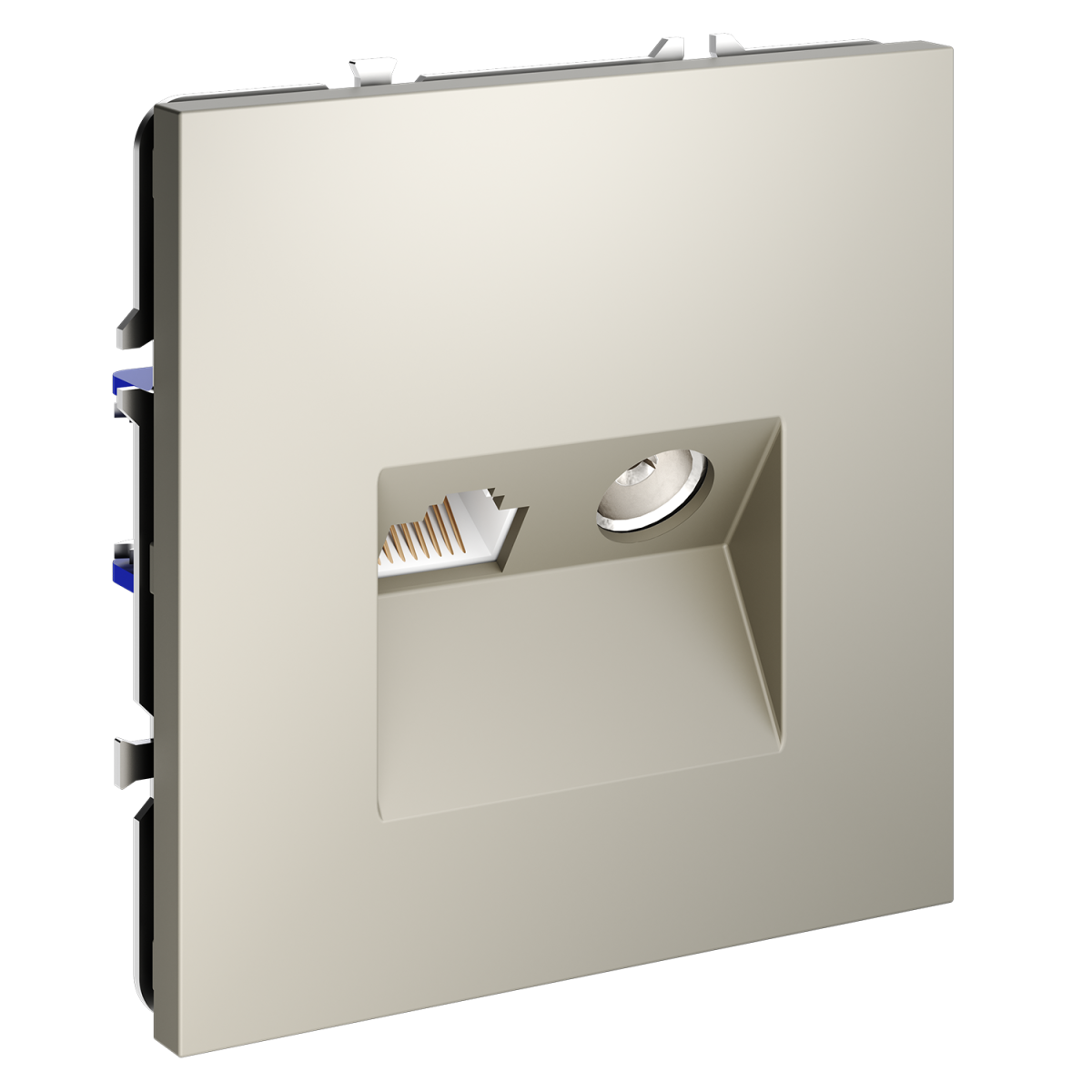 Розетка телевизионная встраиваемая Voltum S70 TV+RJ45 кат. 6, (кашемир) VLS060703