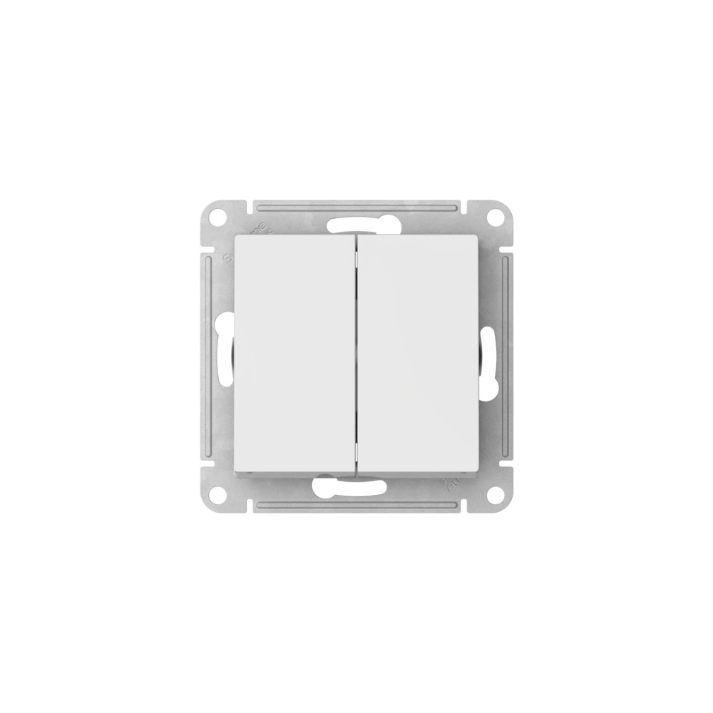 Переключатель 2-клавишный, сх.6/2, 10АХ, Systeme Electric AtlasDesign Белый ATN000165S