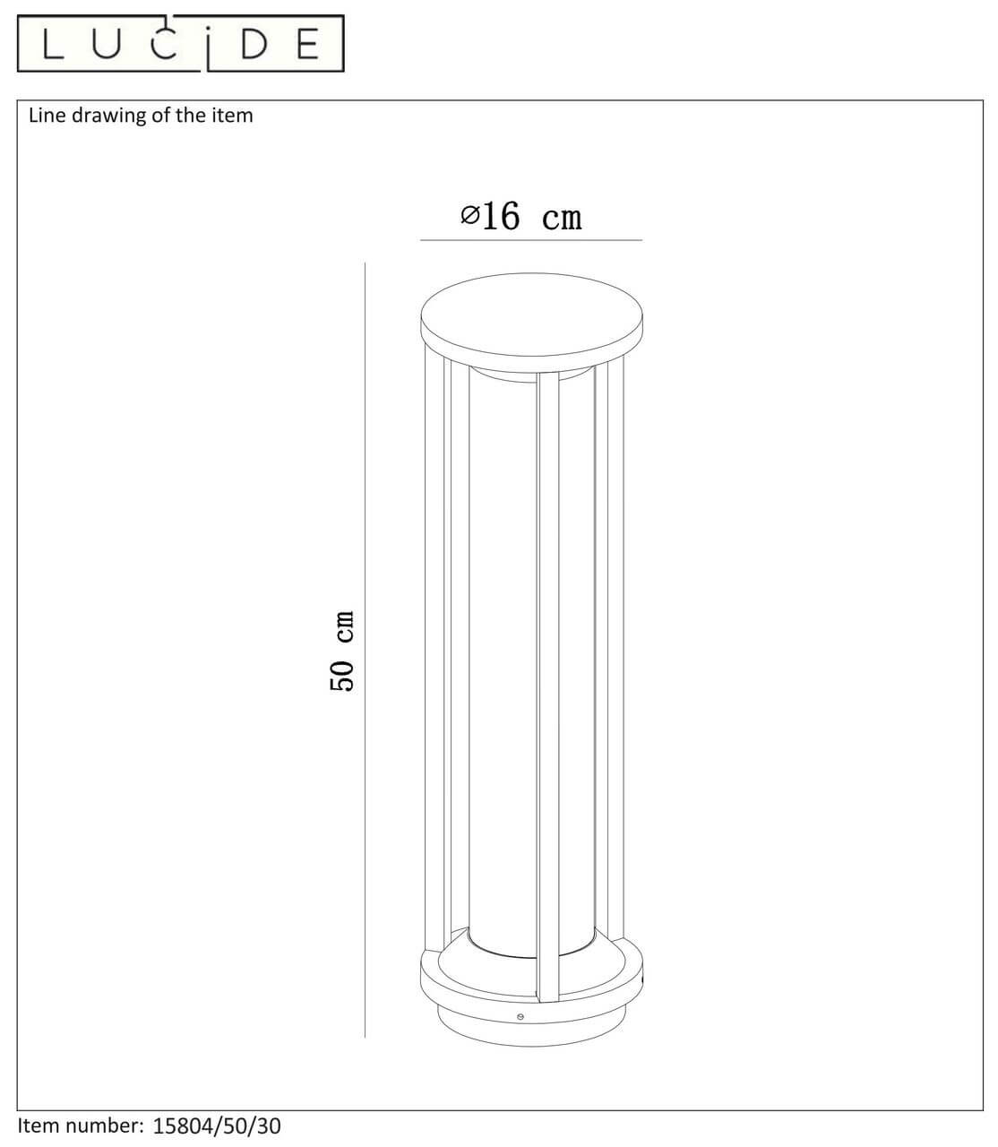 Уличный светильник Lucide CADIX 15804/50/30