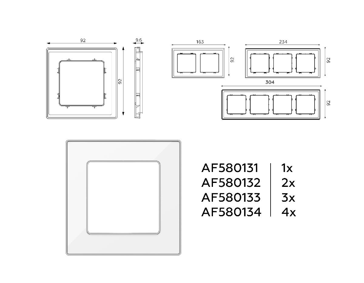 Рамка двухместная Ambrella Volt Arctic AF580132