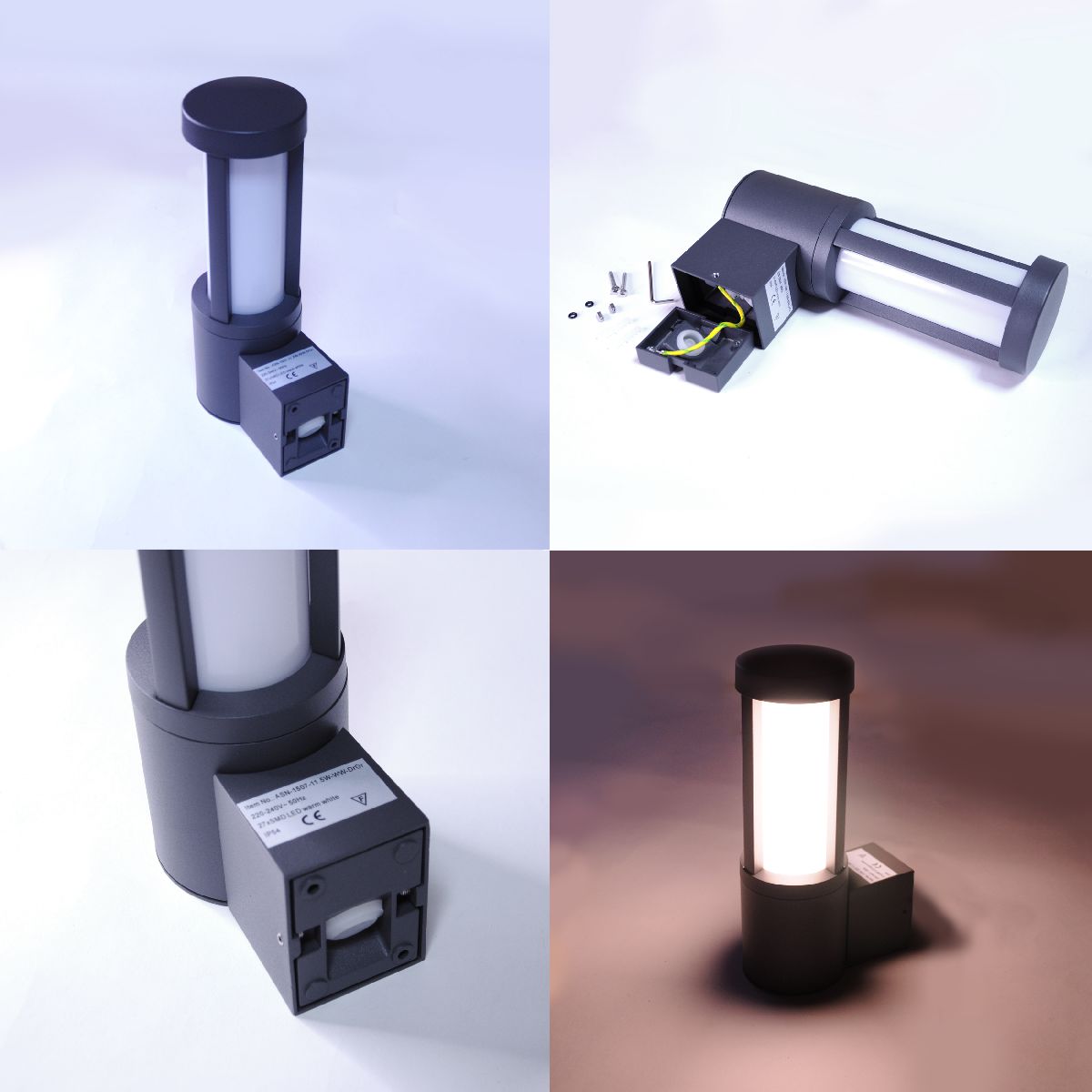 Уличный настенный светильник Elvan PJ-1507/1-11.5W-WW-Gr