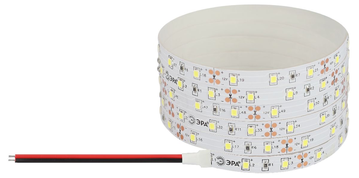 Светодиодная лента Эра 12В 2835 4,8Вт/м 4000K 5м IP20 LS2835-4,8-60-12-4000K-IP20-1 year-5m Б0059897