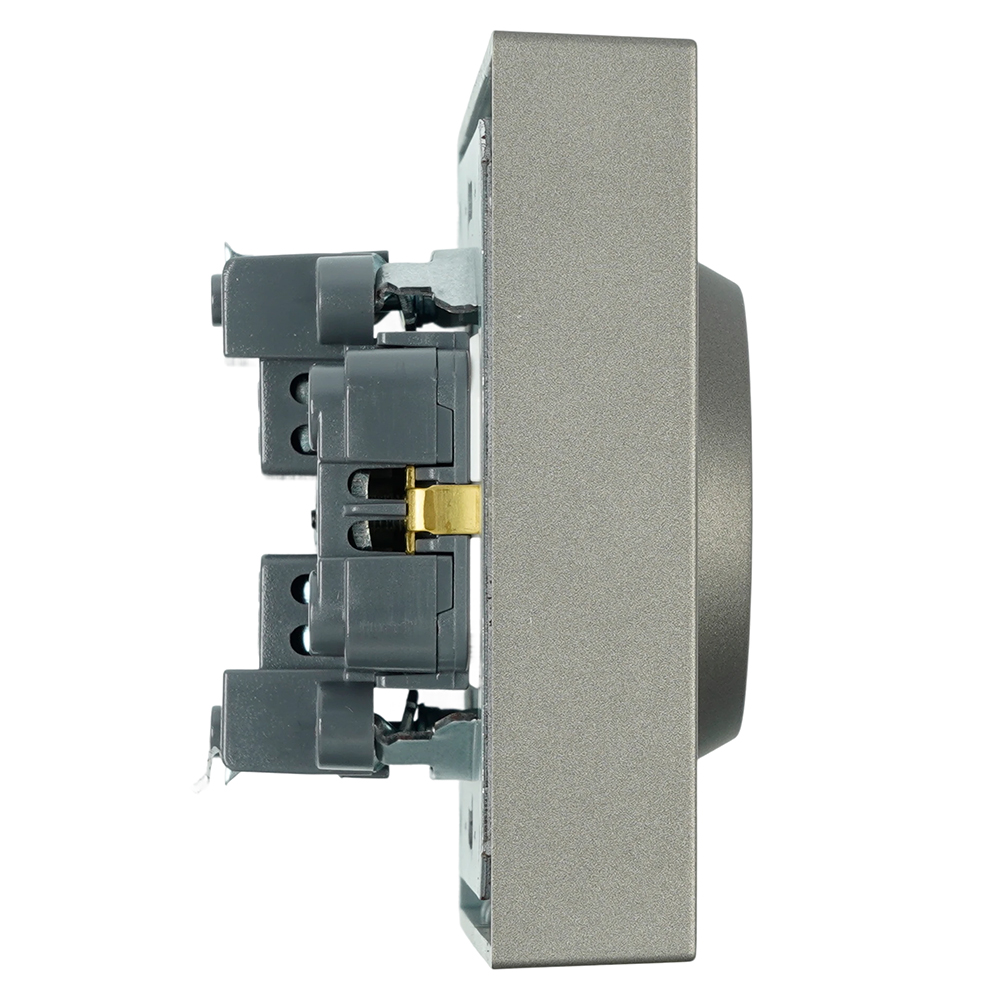 Розетка 2-местная с защитной шторкой Stekker Эмили с/з 250В 16А RST16-5114-09 антрацит soft touch 49934