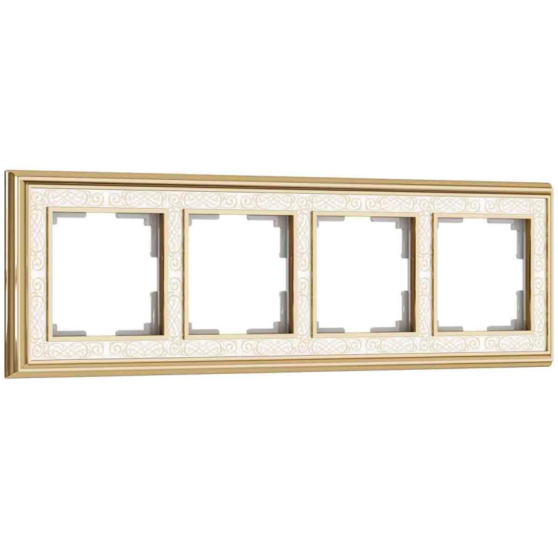 Рамка на 4 поста Werkel Palacio Gracia (золото/белый) W0041429 4690389159435