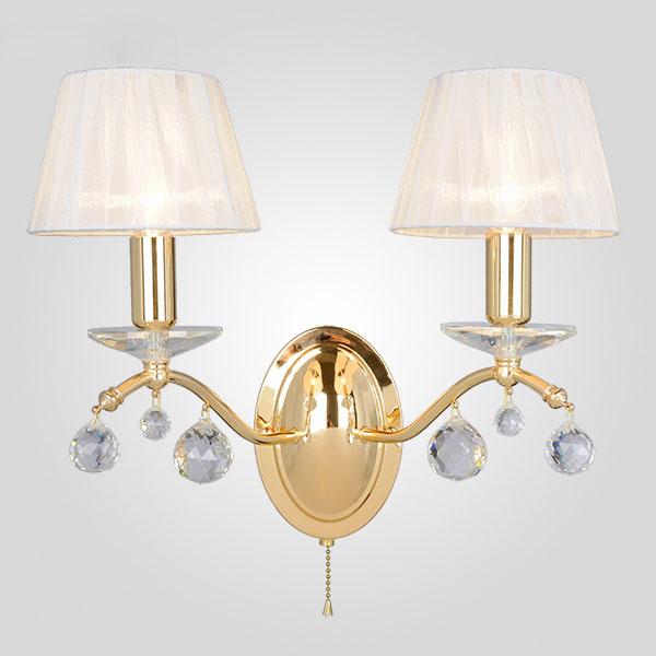 Бра Eurosvet Эстель 10058/2 золото/прозрачный хрусталь Strotskis