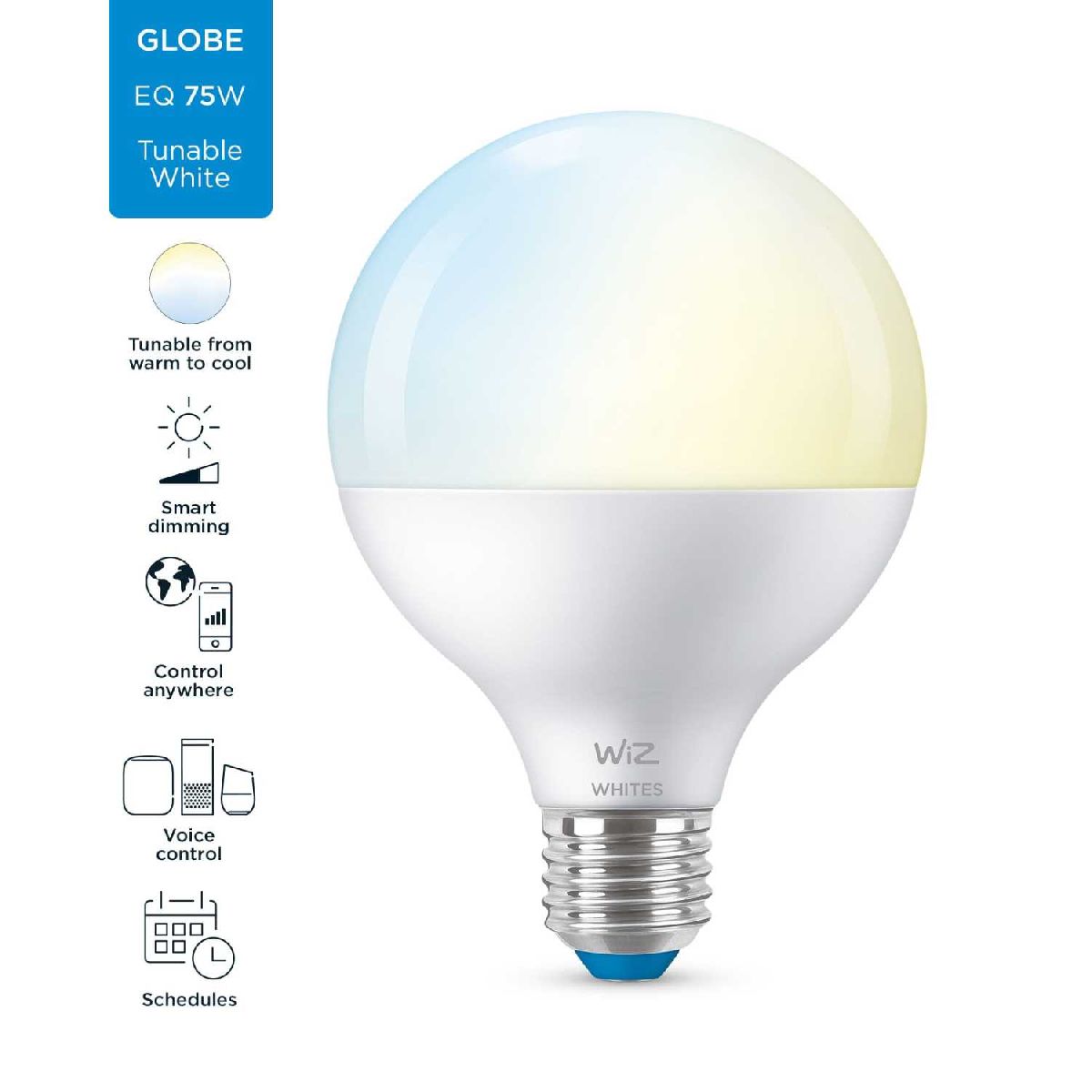 Умная светодиодная лампа Wiz Wi-Fi BLE75WG95E27927-65TW1PF/6 E27 11W 2700/6500K 929002451002