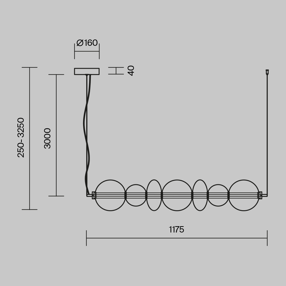 Подвесная люстра Maytoni Futuro MOD307PL-L40B3K