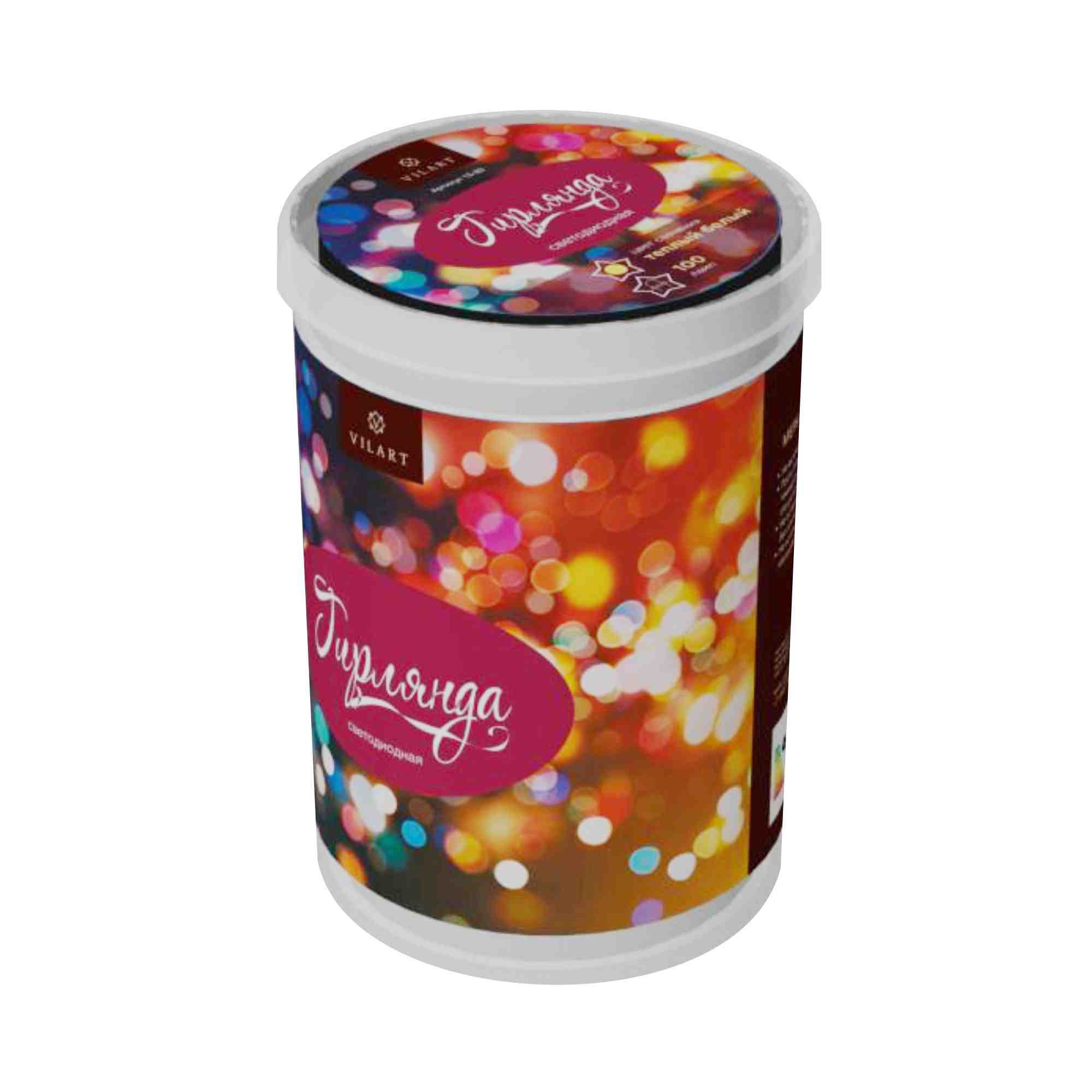 Гирлянда Apeyron 220В 6Вт 450Лм 7м 100 ламп теплый белый, IP44 15-82