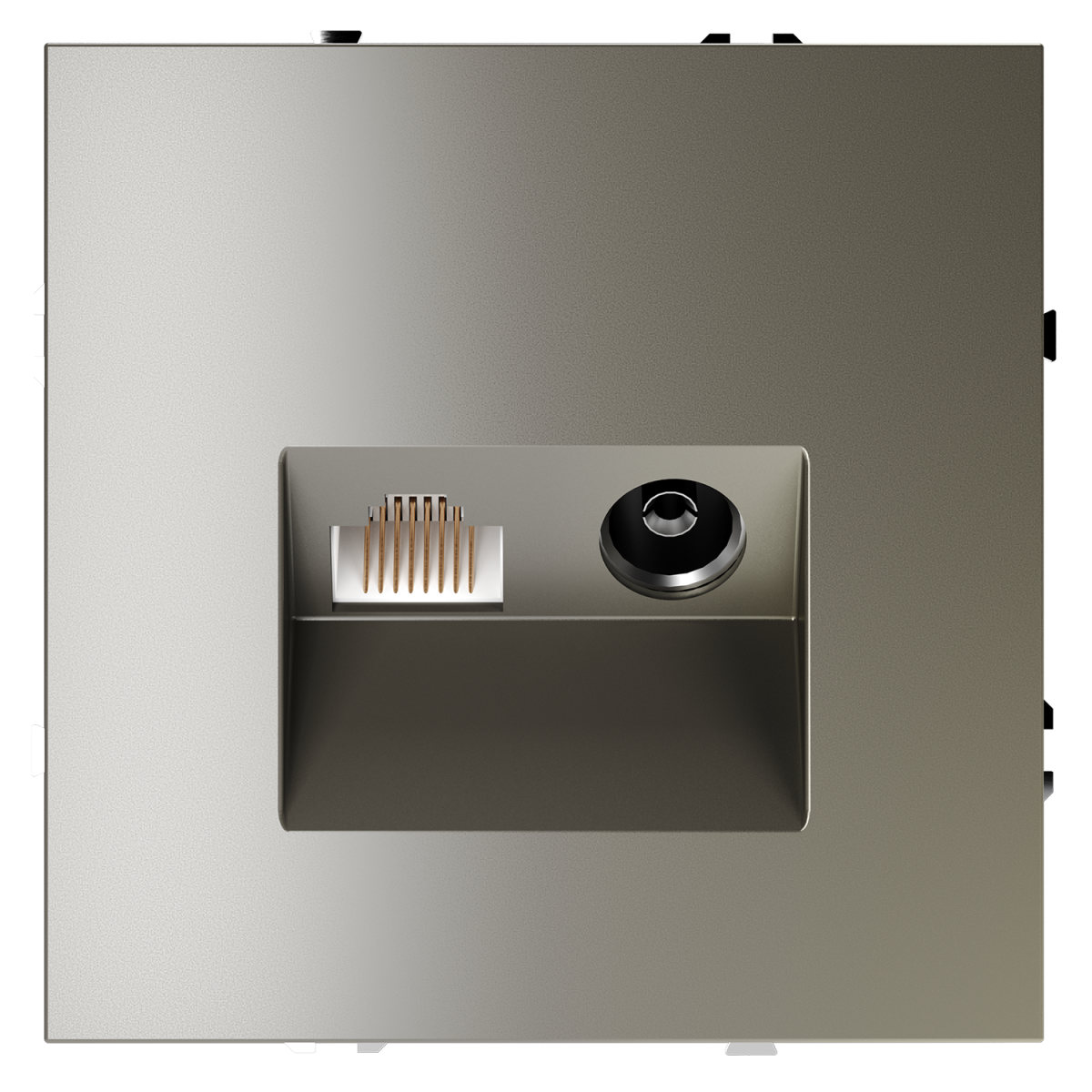 Розетка телевизионная встраиваемая Voltum S70 TV+RJ45 кат. 6, (шелк) VLS060704