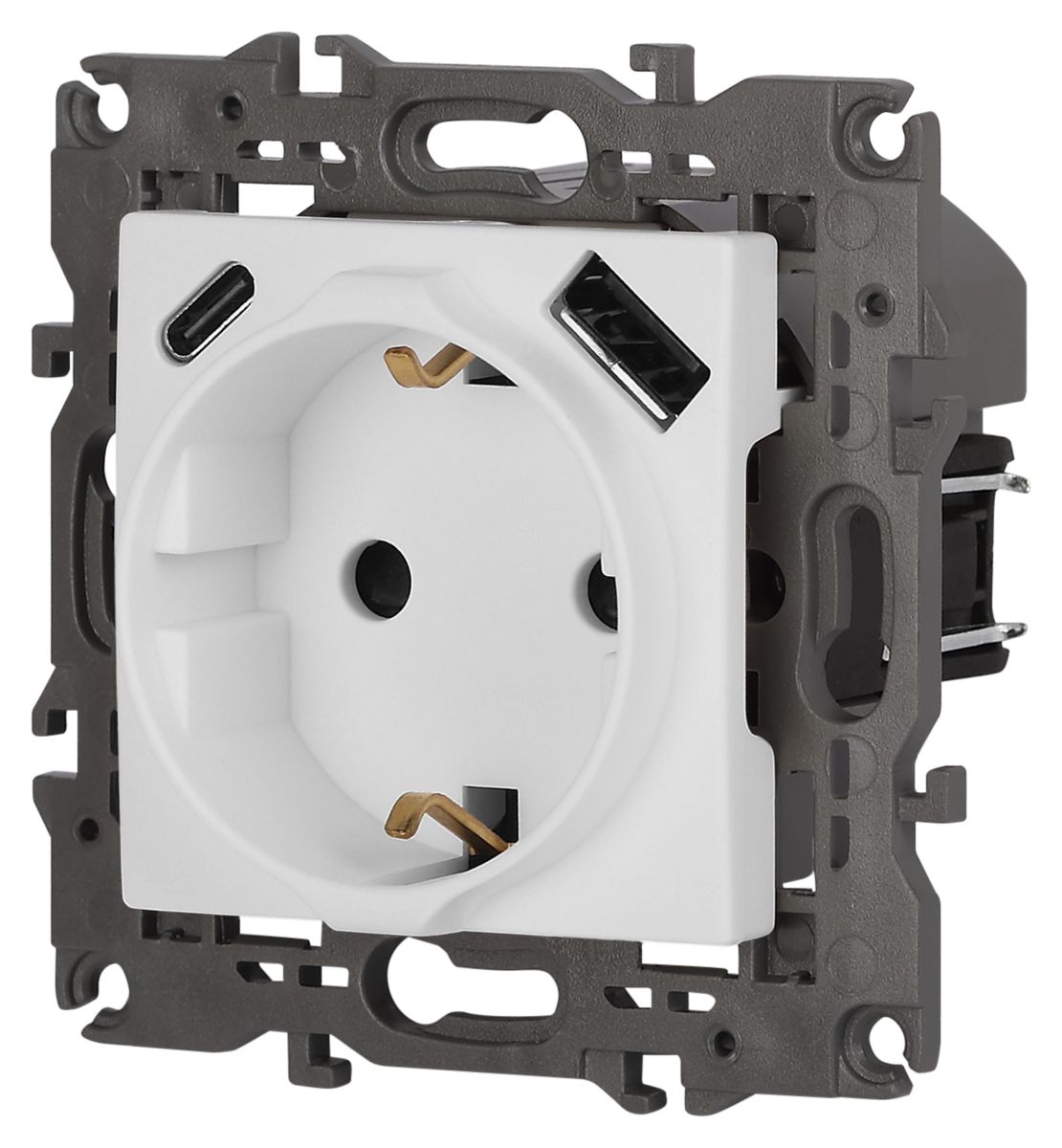 Розетка со шторками с USB type-A+C Эра Elegance 14-4108-01М Б0067710