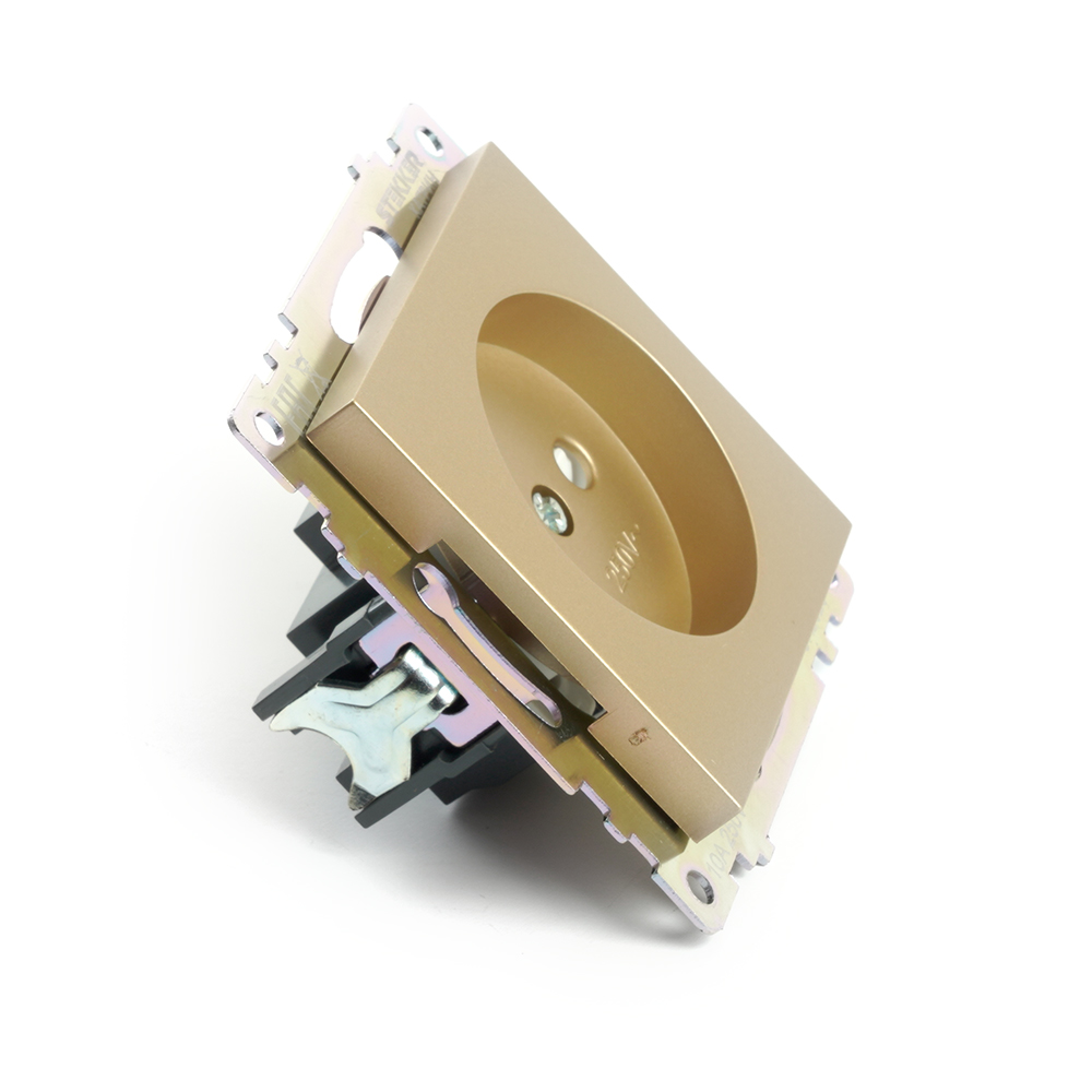 Розетка 1-местная б/з с защитной шторкой Stekker Катрин GLS10-7109-08 49223