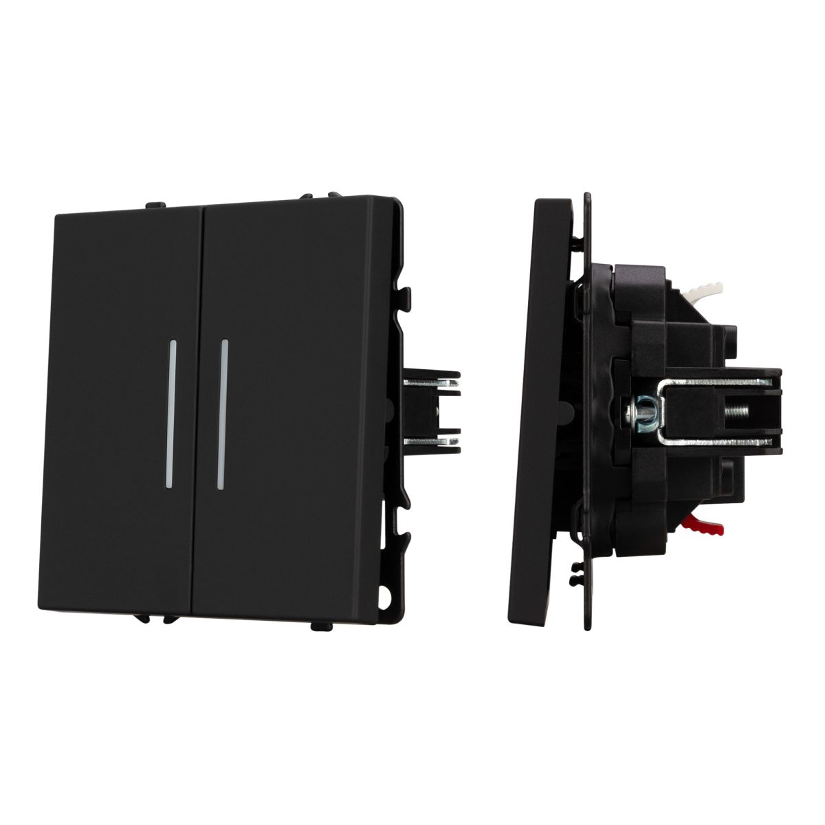 Выключатель проходной 2 кл подсветка софт-тач черный оникс Arlight SWT-MKP2-SFPL-L-BK (250V, 10A) 054267(1)