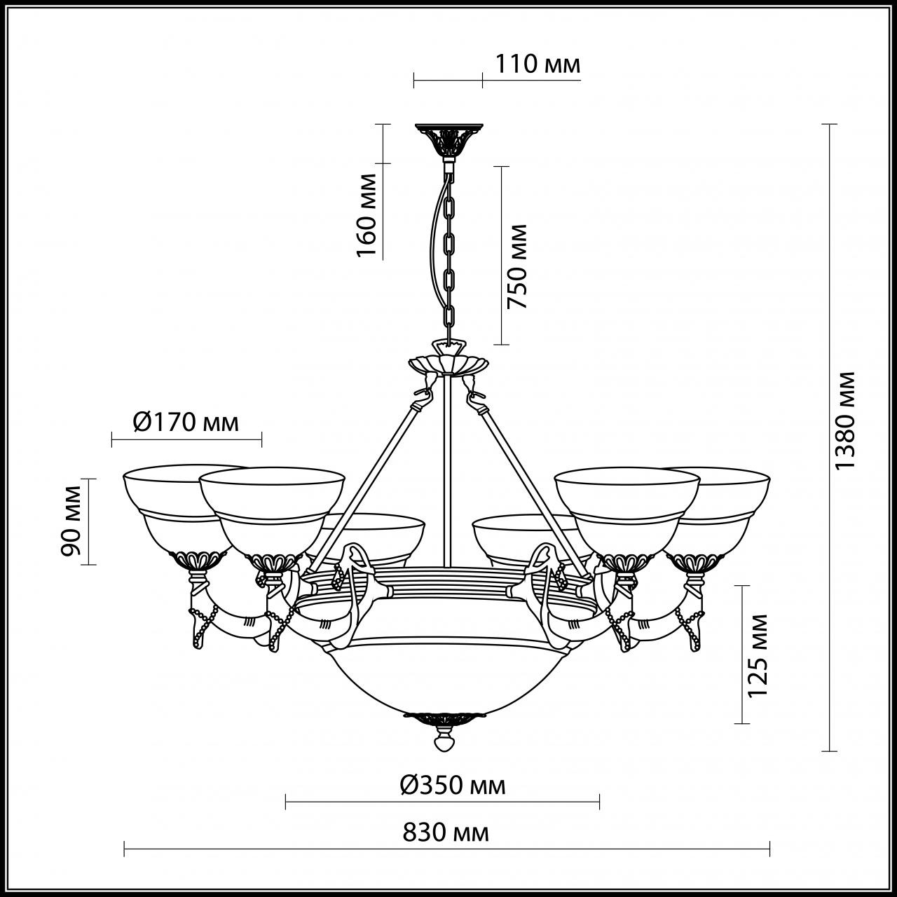 Подвесная люстра Odeon Light Palacio 1992/9
