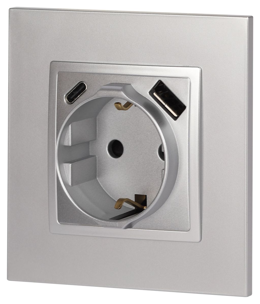 Розетка со шторками с USB type-A+C Эра Elegance 14-4108-03 Б0067741