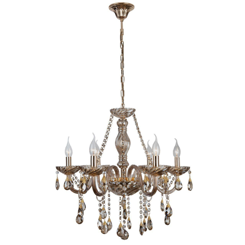 Подвесная люстра Eurosvet 3543/6 золото/тонированный хрусталь Strotskis