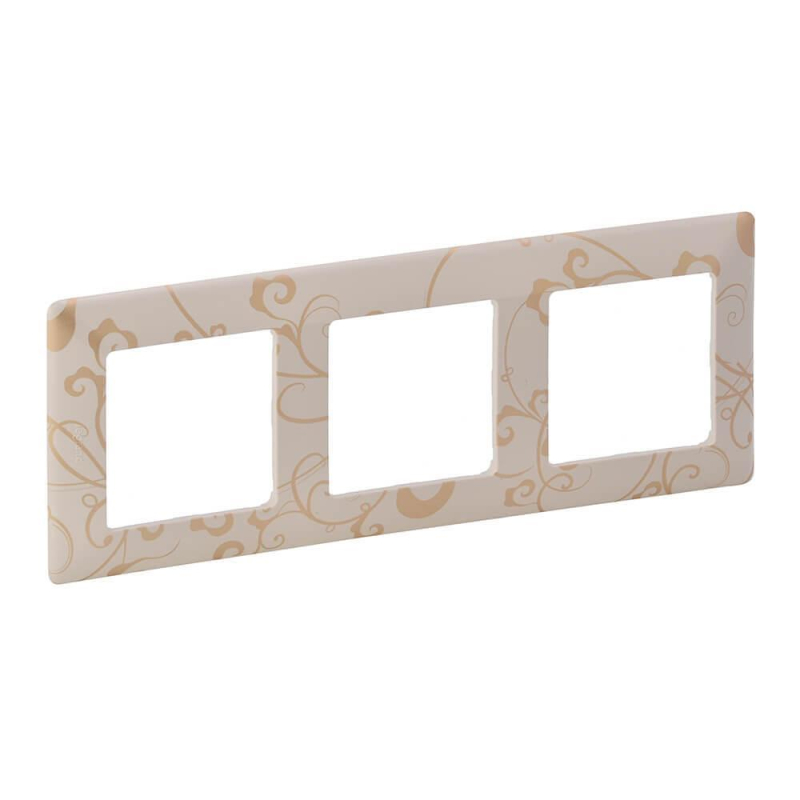 Рамка 3-постовая Legrand Valena Life Ампир бежевый 754113