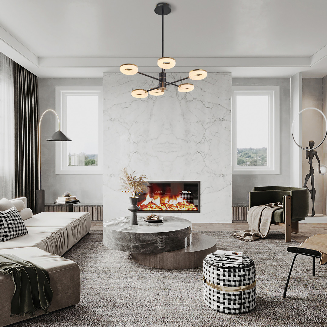 Люстра на штанге Arte Milano Ferrara 276699/6 BK/GD