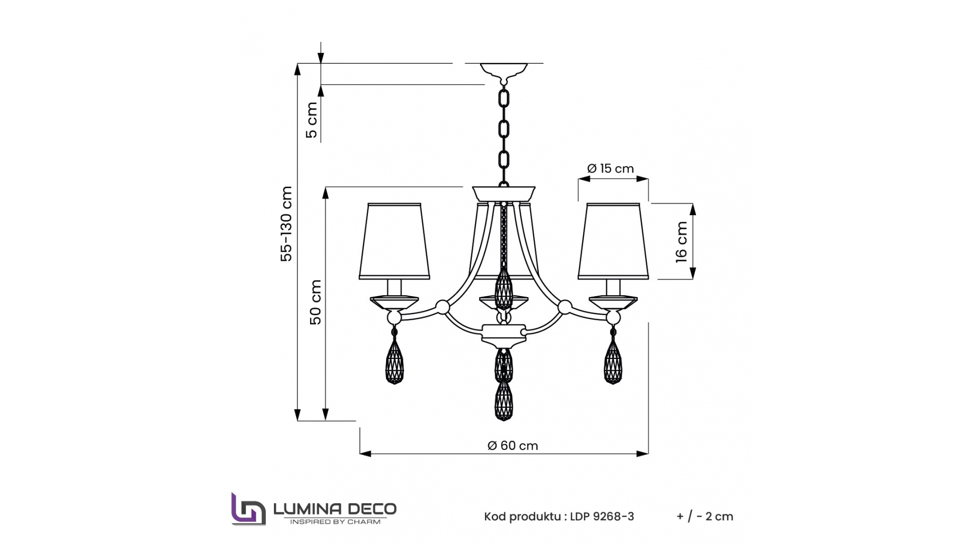 Подвесная люстра Lumina Deco Dominni LDP 9268-3 CHR