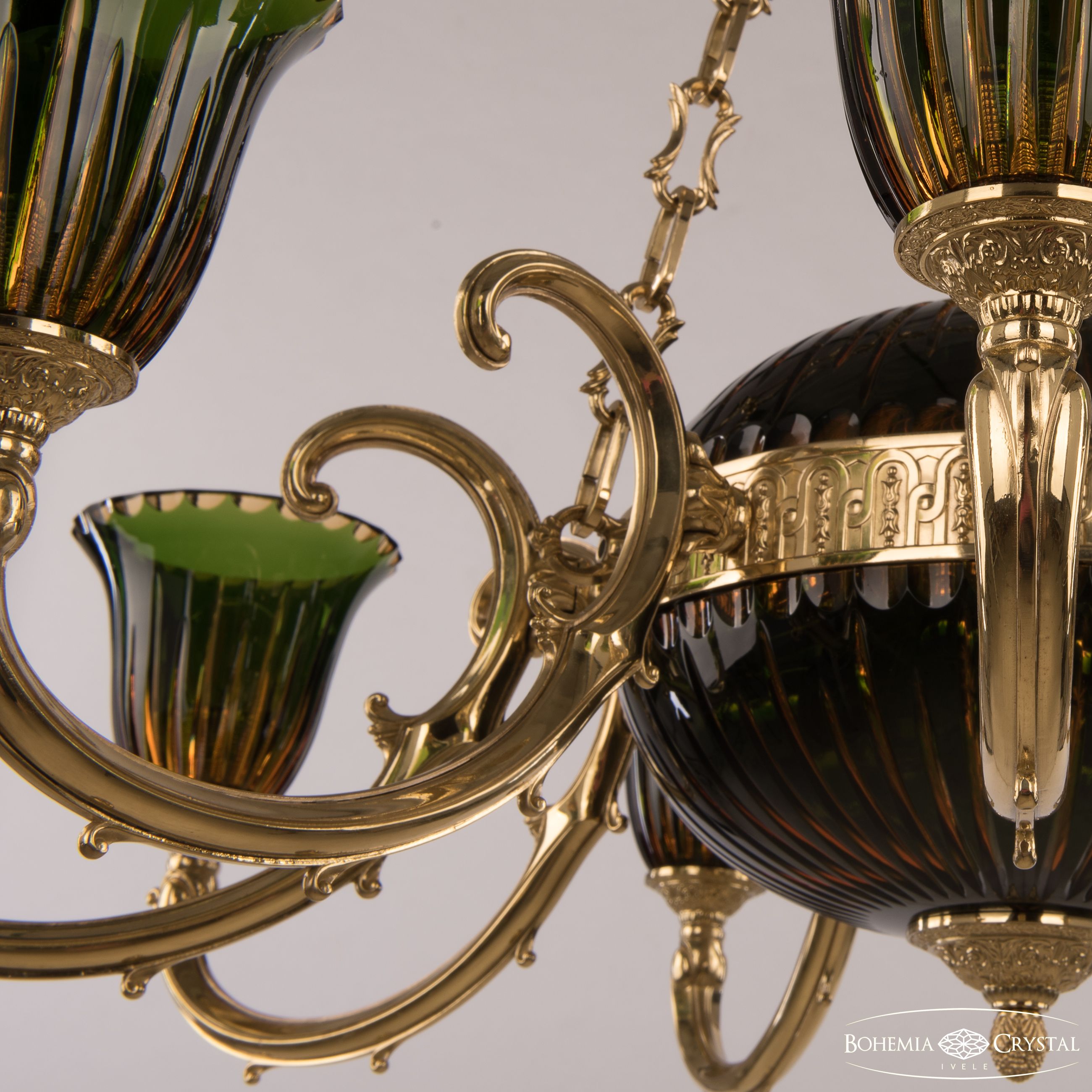 Подвесная люстра Bohemia Ivele Crystal Verona 72009P/9/250 G P2 U Amber-Green/H-1K Y8 FA10B