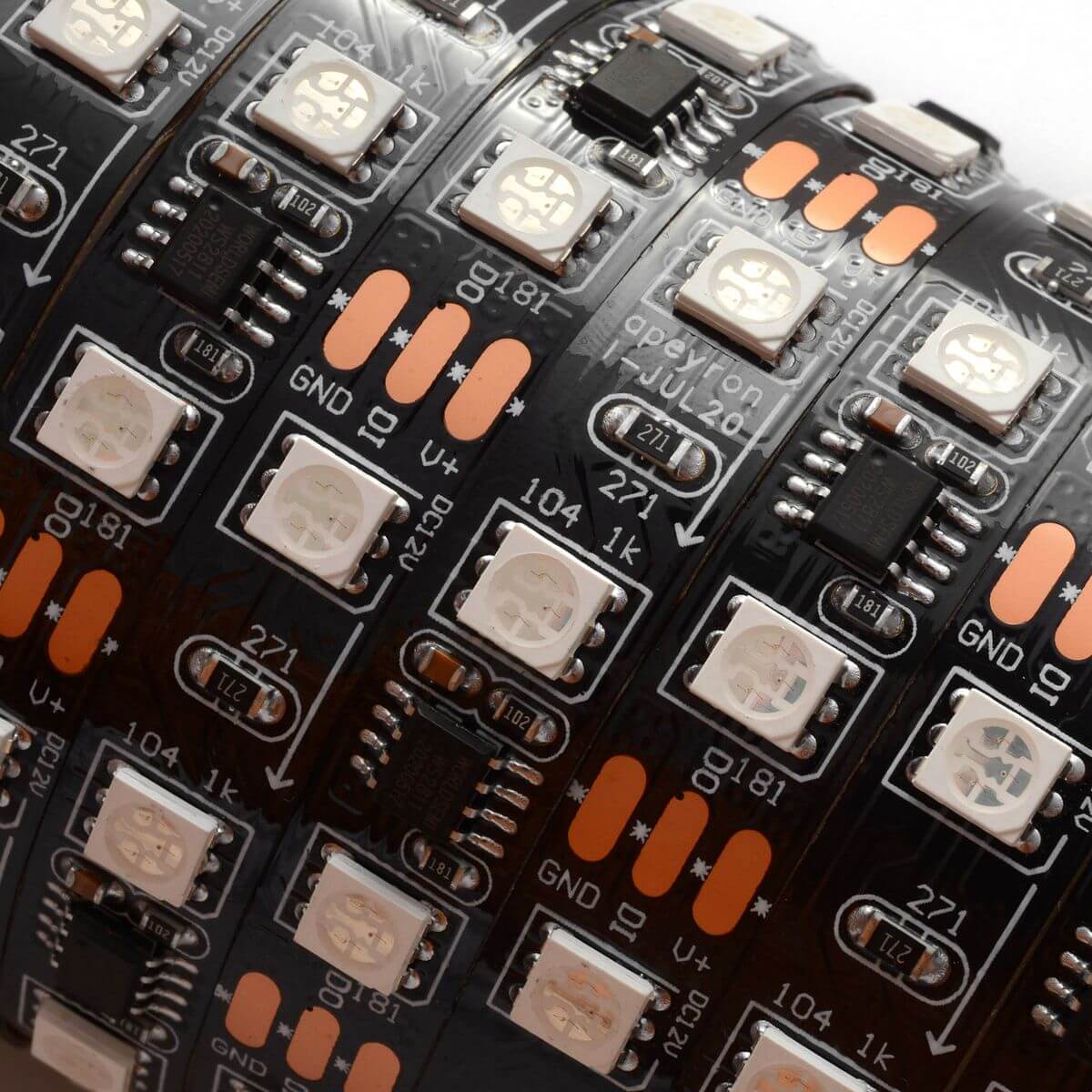 Светодиодная лента Apeyron 14,4W/m 60Led/m 5050SMD разноцветная 2M 81ЦЛ