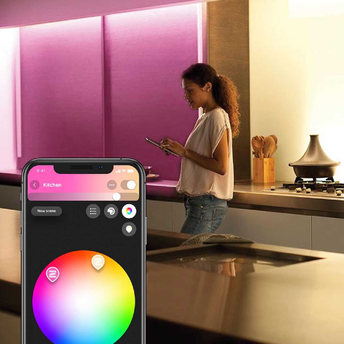 Умная светодиодная лента Philips Hue Lightstrip Plus 18Вт 1м 929002269210