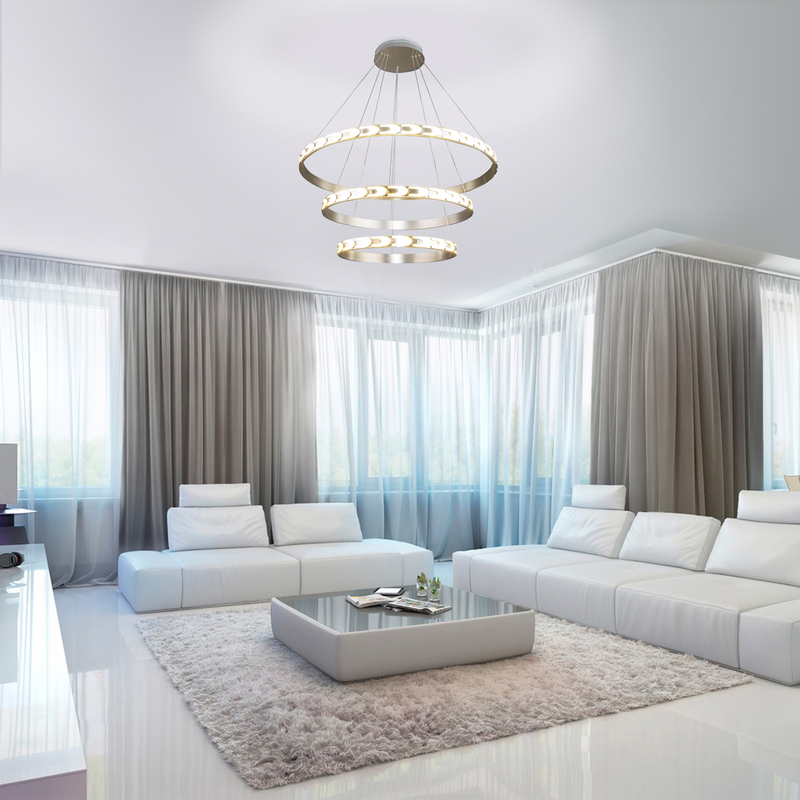 Подвесной светодиодный светильник Eurosvet Chain 90163/3 сатин-никель