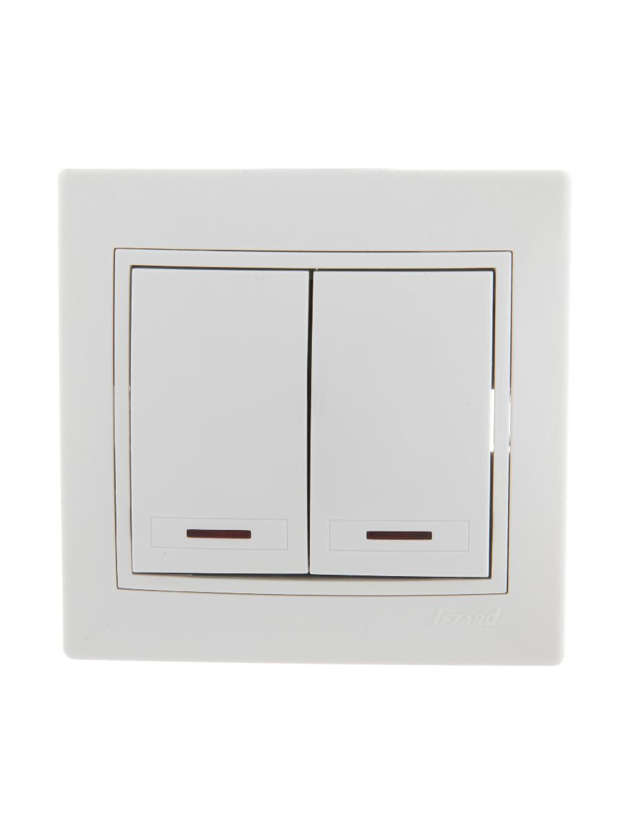 Выключатель двойной с подсветкой Lezard Mira 701-0202-112