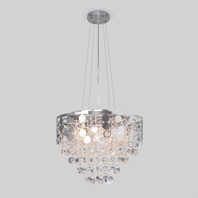 Подвесная люстра Eurosvet Lianna 10114/8 хром/прозрачный хрусталь Strotskis