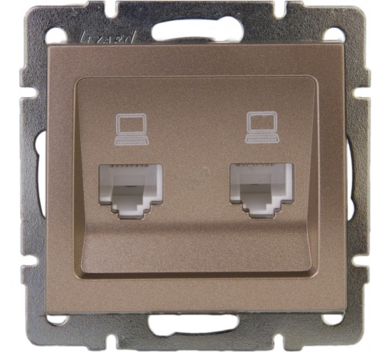 Розетка компьютерная двойная Lezard Rain 703-3188-141