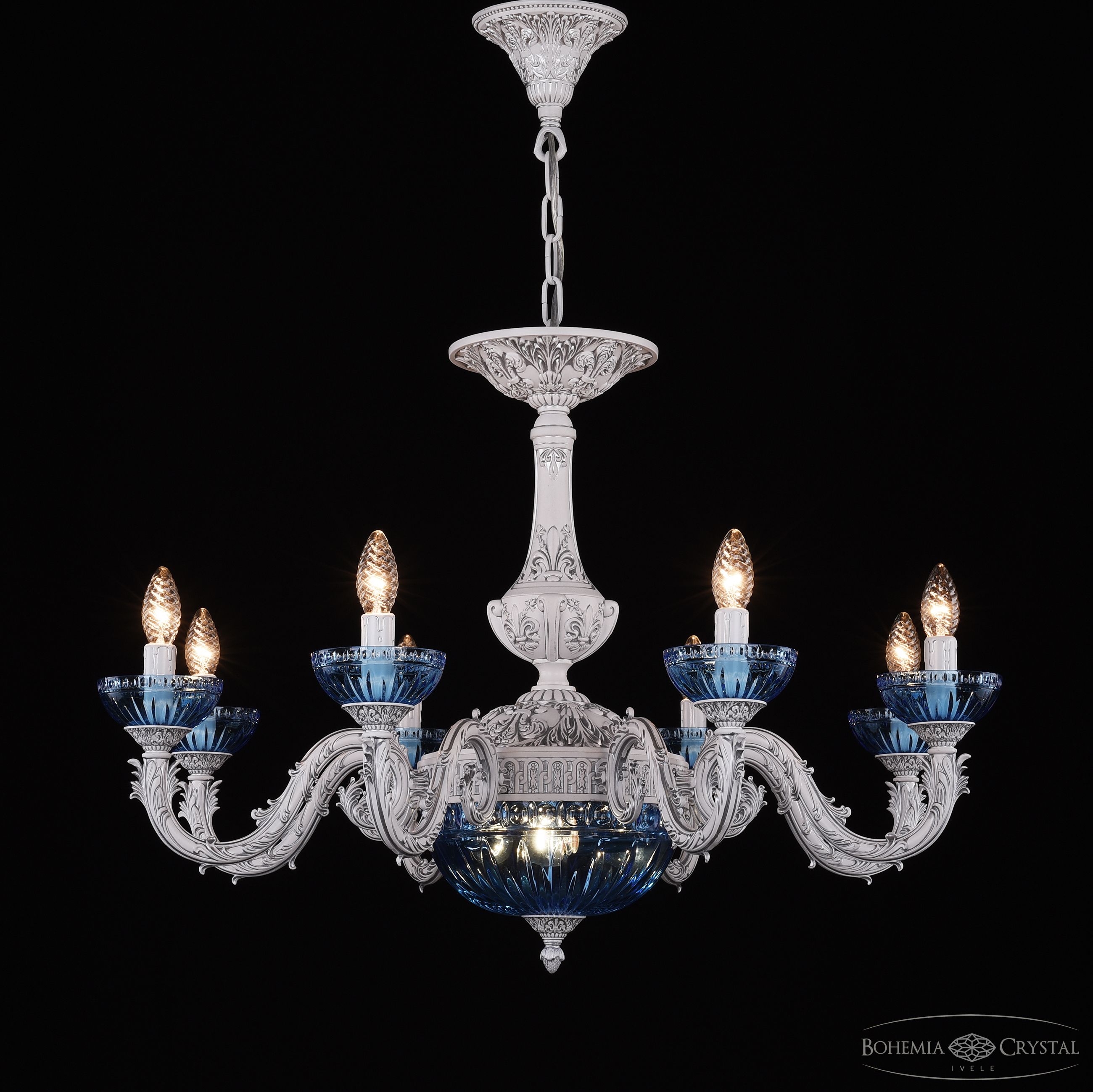 Подвесная люстра Bohemia Ivele Crystal AL79101P/8/250 WMN P Aquamarine/M-1G