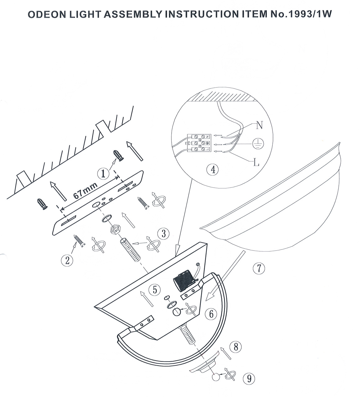 Настенный светильник Odeon Light Teatro 1993/1W