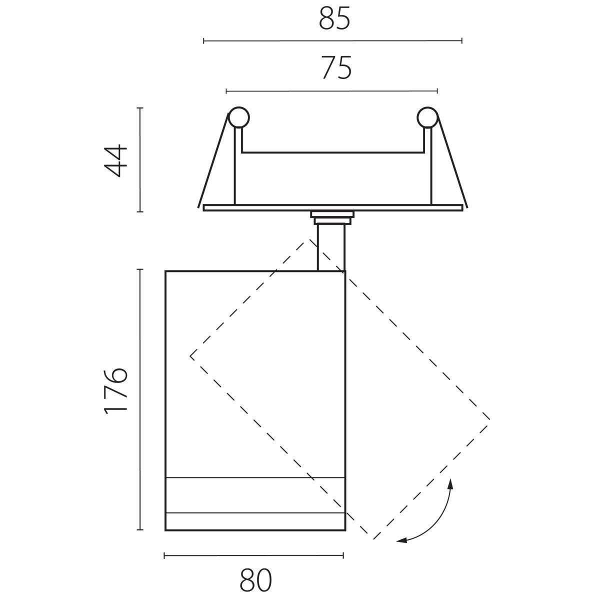 Встраиваемый светильник 20-55G с адаптером Lightstar Canno Pro C4307RS