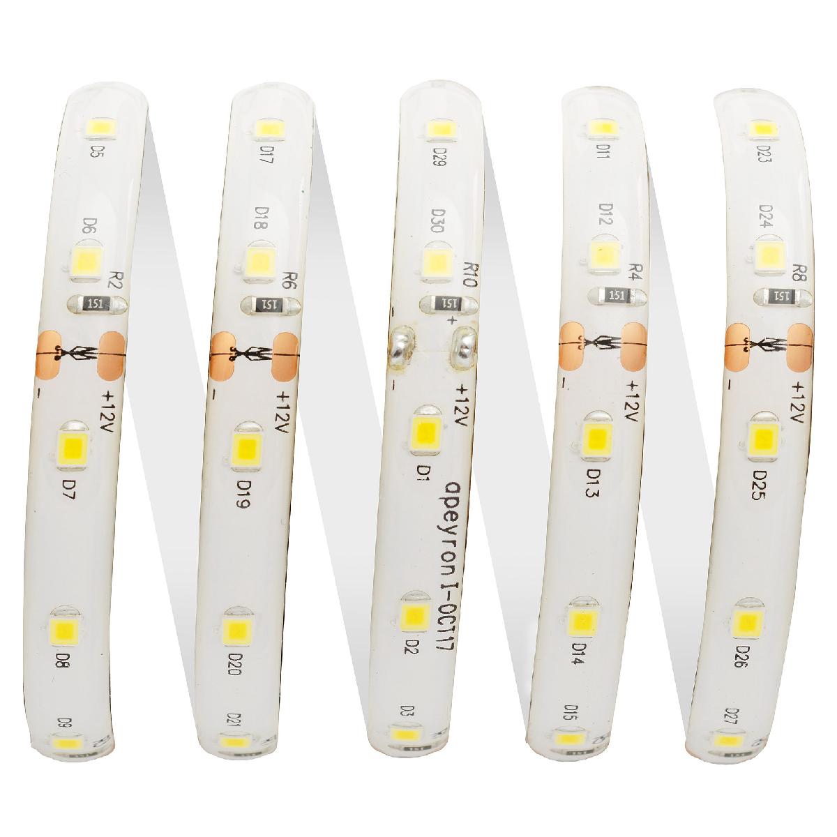 Светодиодная лента Apeyron 12В СТ 4,8Вт/м smd3528, 60д/м IP65 280Лм/м 2,5м 3000К 10-132