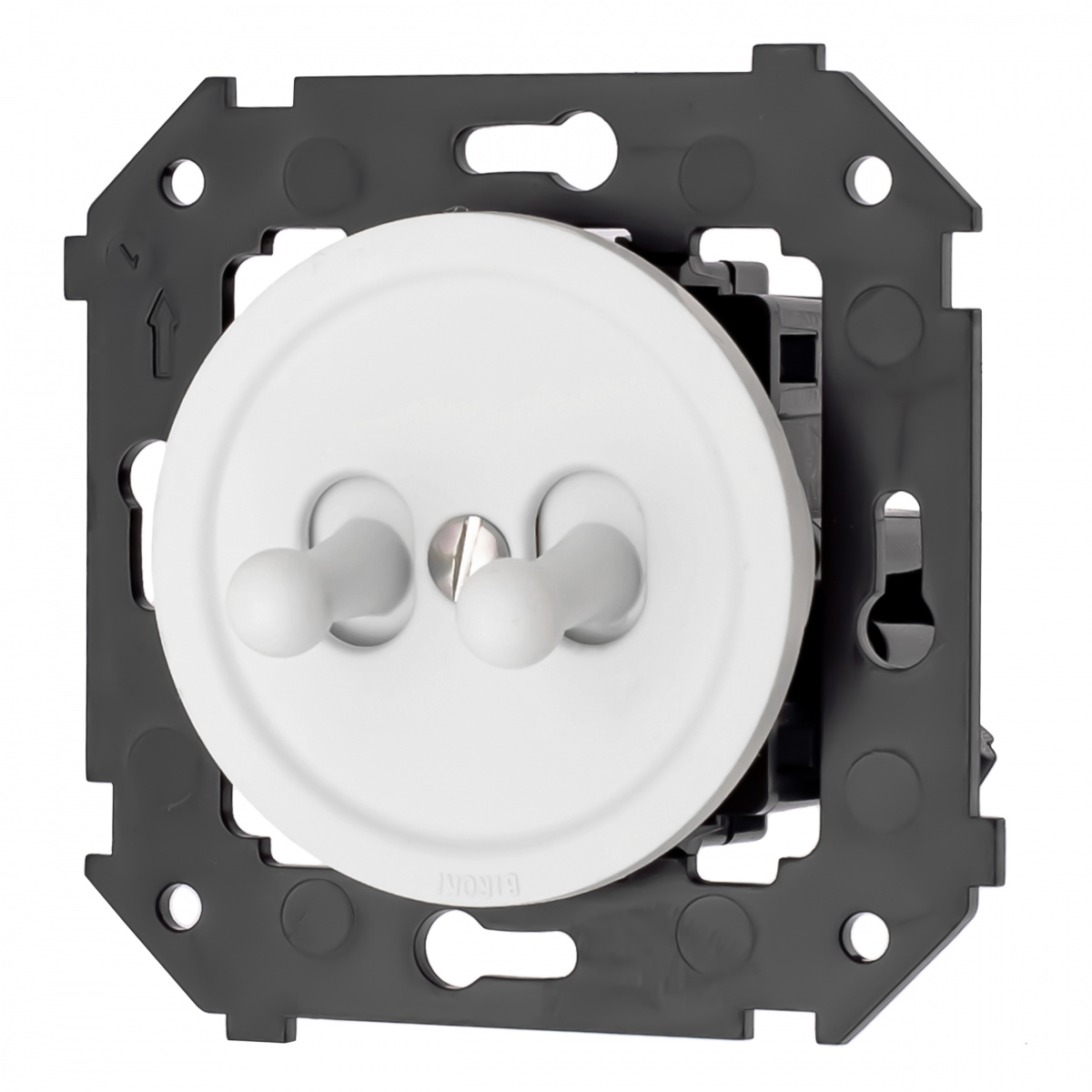 Кнопка двухтумблерная Bironi Шедель Бриз B3-232-21M-PB