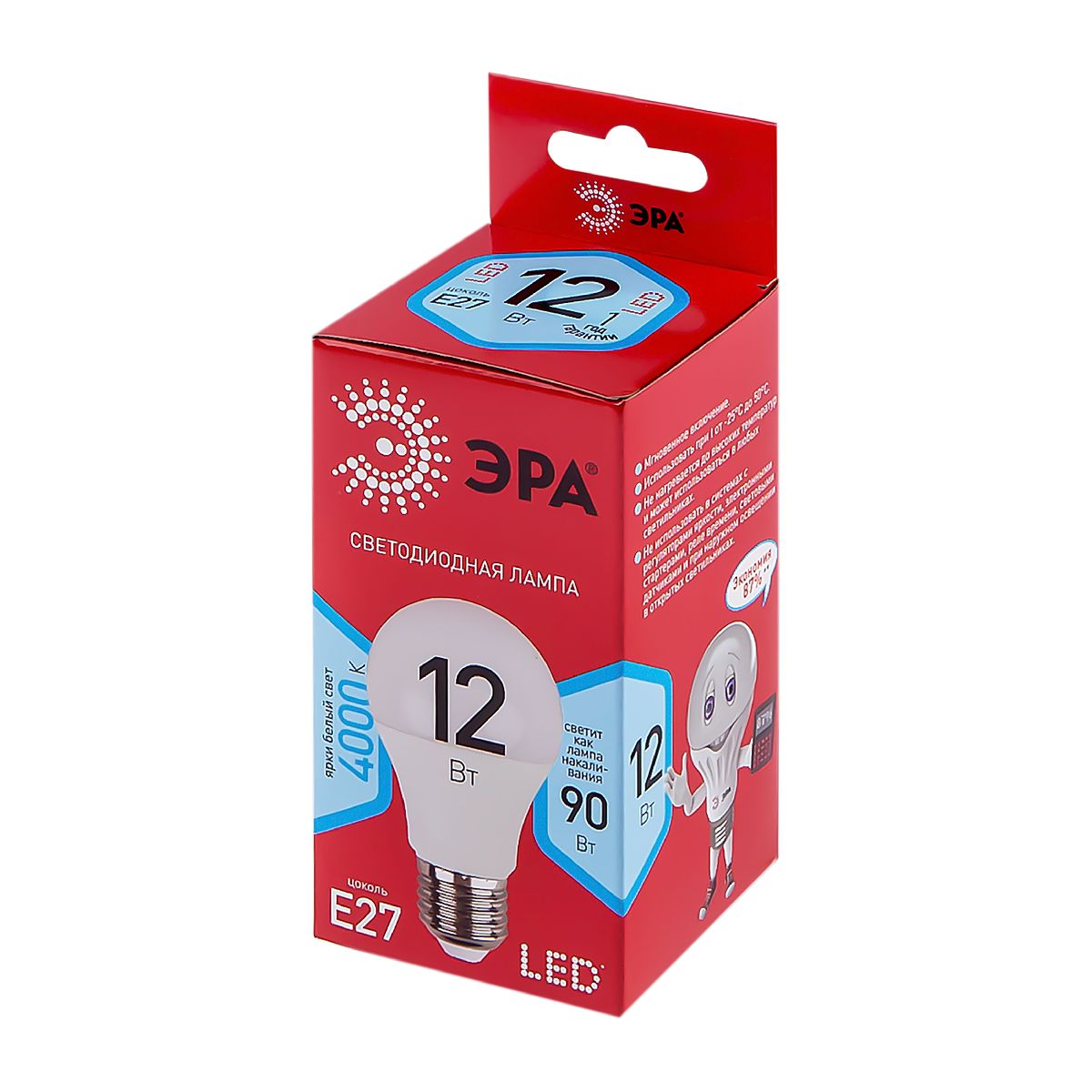 Лампа светодиодная Эра E27 12W 4000K LED A60-12W-840-E27 R Б0049636