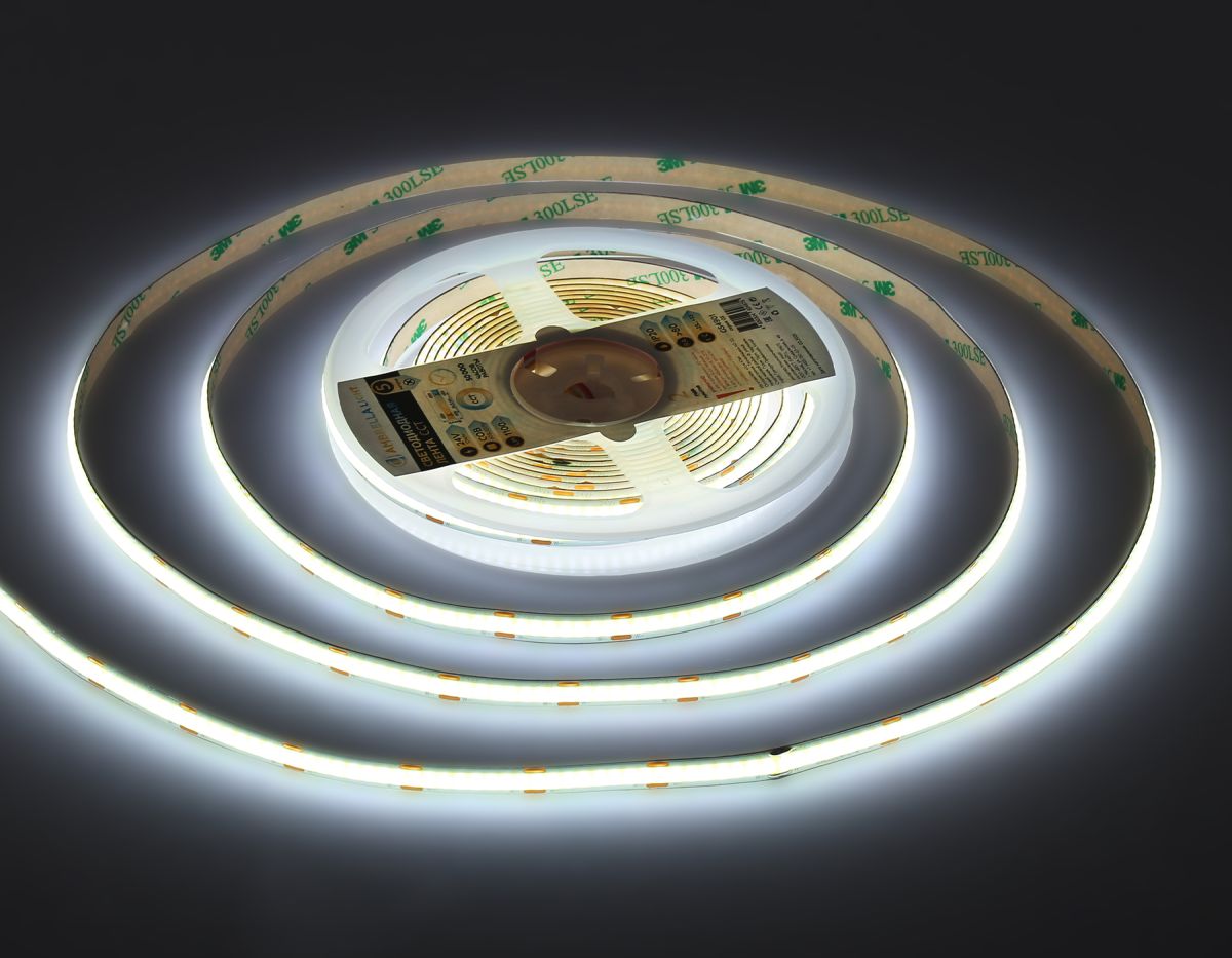 Светодиодная лента Ambrella Light Illumination COB 608Led/ 12W m/ 24V IP20 CCT 3000-6500K/ 5m*8mm*2.2mm (3 конт.) GS4901