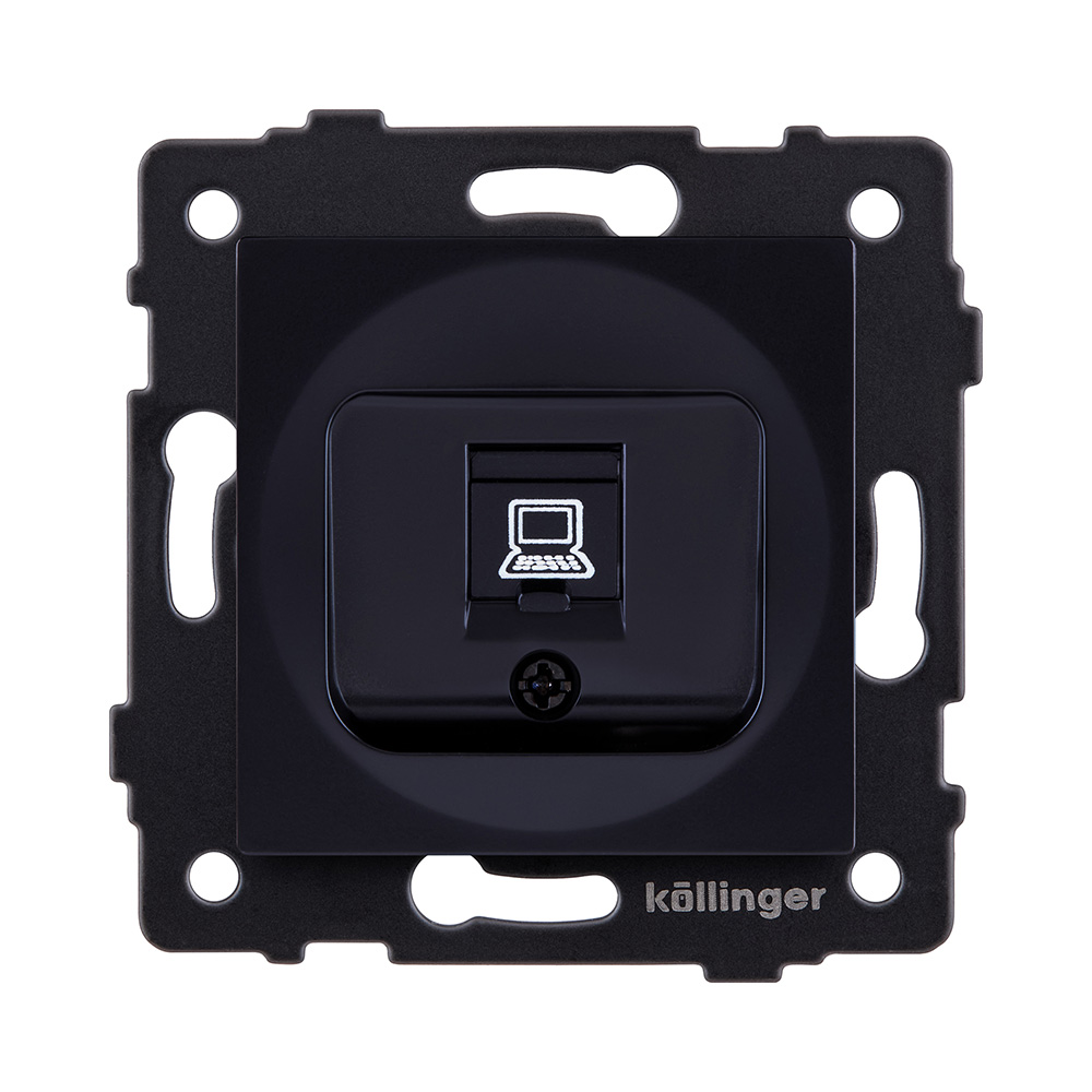 Розетка Ethernet RJ45 Cat.5, черный Kollinger REA-016BK для Aspekt, Eleganz, Reflex