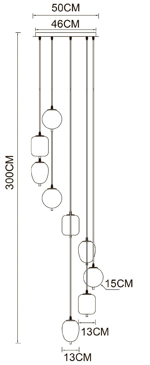 Каскадная люстра Arte Lamp Freddie A2231SP-9PB