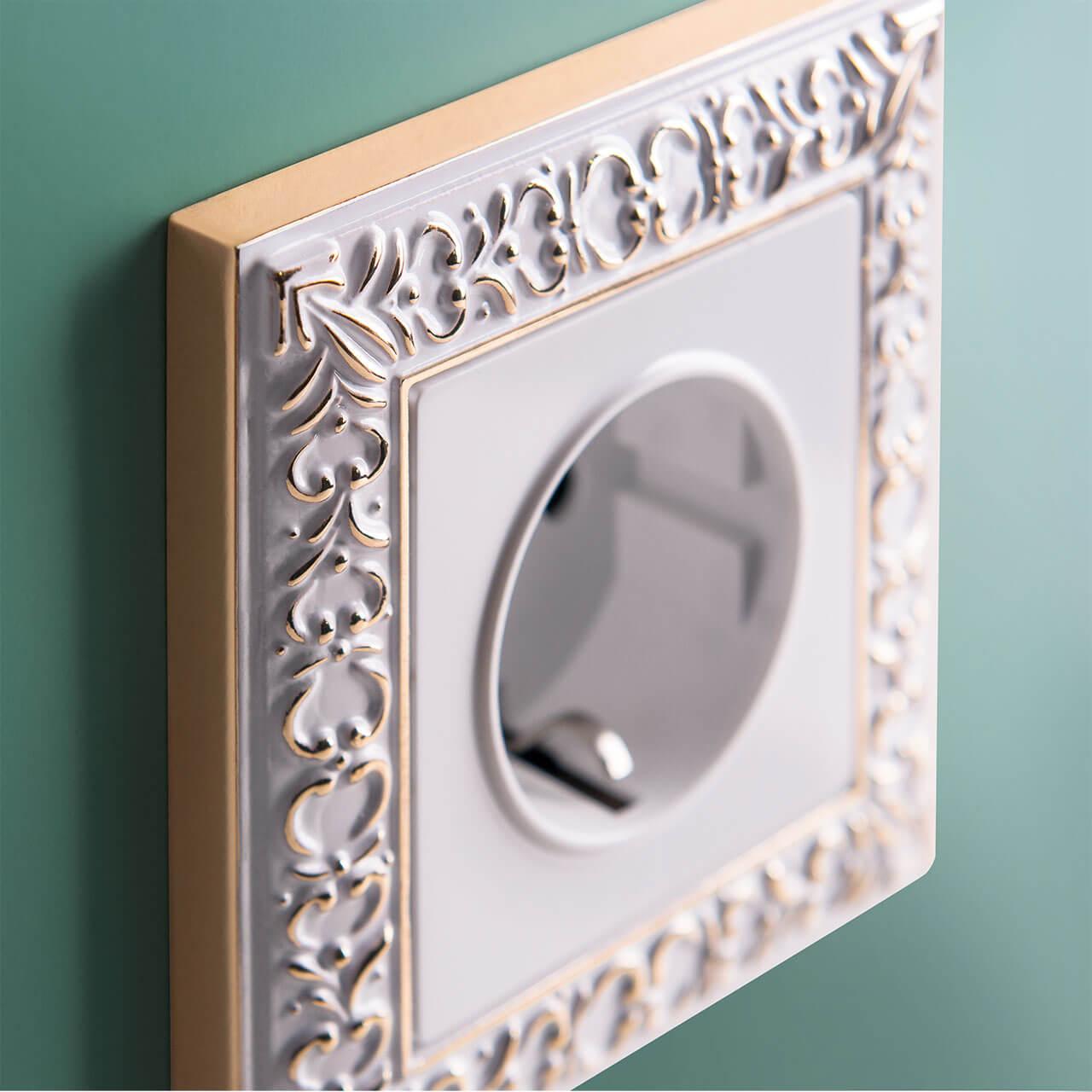 Рамка Werkel Antik на 1 пост белое золото WL07-Frame-01 4690389099175