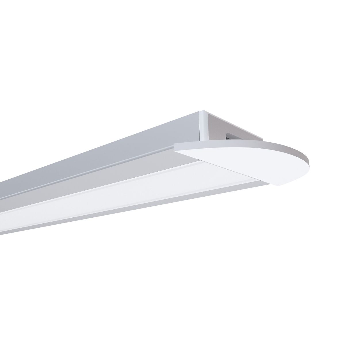 Профиль встраиваемый  шир. ленты до 12мм (рассеиватель матовый, заглушки - 2шт.,) OGM GM-08-02