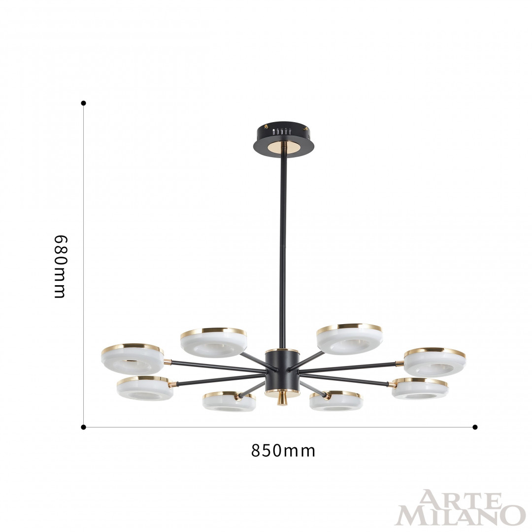 Люстра на штанге Arte Milano Ferrara 277499/8 BK/GD