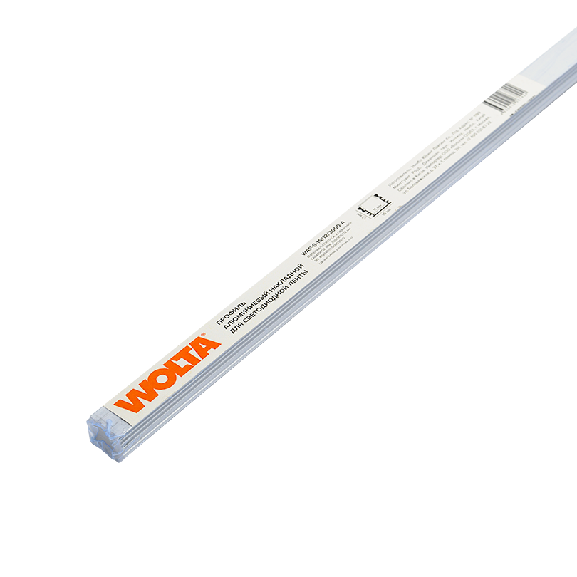 Профиль алюминиевый накладной Wolta WAP-S-16/12/2000-A