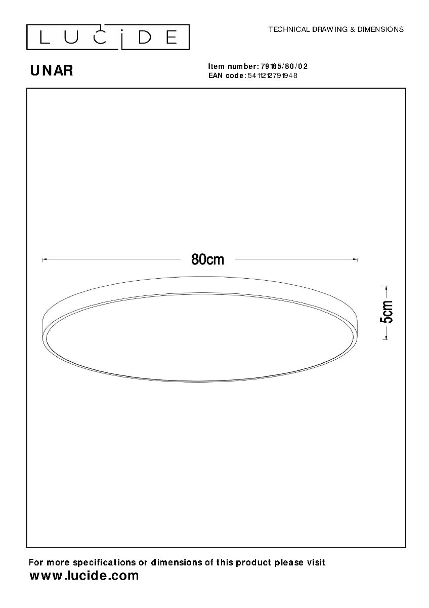 Потолочный светильник Lucide Unar 79185/80/02